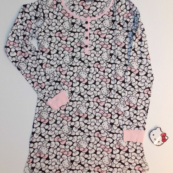 Sanrio Hello Kitty 'Bow City' soft cotton long sleeve Sleep shirt M,L - Picture 5 of 7